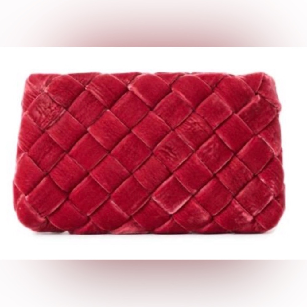 Loeffler Randall Aviva Luxurious Red Woven Clutch